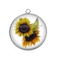 Pendentif Cabochon Argent - tournesol
