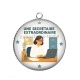 Pendentif Cabochon Argent - une secrétaire extraordinaire