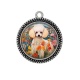 Pendentif Cabochon Argent - chien