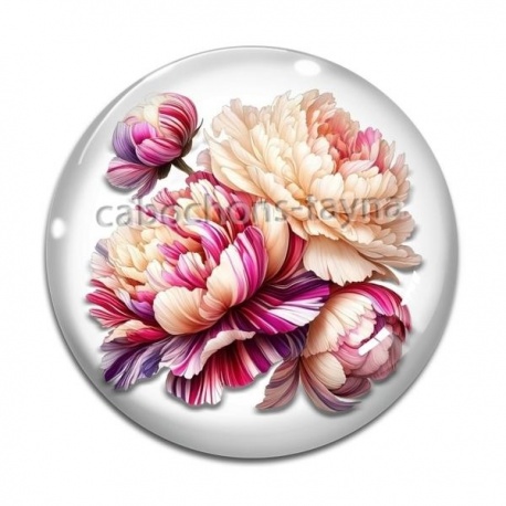 Cabochon Verre - fleur