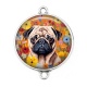 Connecteur Cabochon Argent - chien