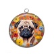 Pendentif Cabochon Argent - chien