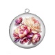 Pendentif Cabochon Argent - fleur