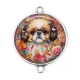 Connecteur Cabochon Argent - chien