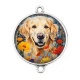 Connecteur Cabochon Argent - chien