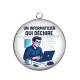 Pendentif Cabochon Argent - un informaticien qui déchire