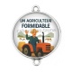 Connecteur Cabochon Argent - un agriculteur formidable