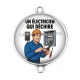 Connecteur Cabochon Argent - un électricien qui déchire