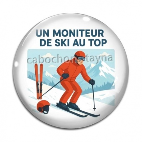 Cabochon Verre - un moniteur de ski au top