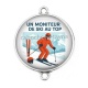 Connecteur Cabochon Argent - un moniteur de ski au top