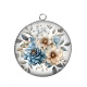 Pendentif Cabochon Argent - fleur