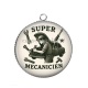 Pendentif Cabochon Argent - super mécanicien