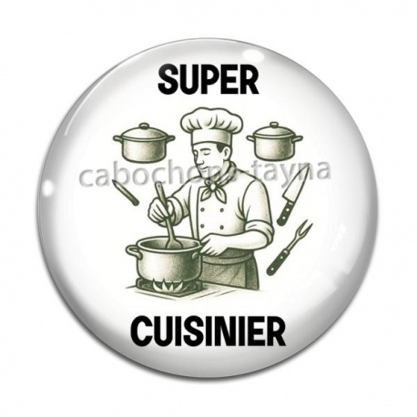 Cabochon Verre - super cuisinier