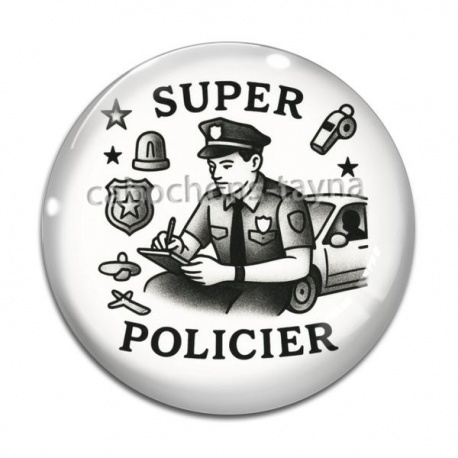 Cabochon Verre - super policier