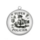 Pendentif Cabochon Argent - super policier