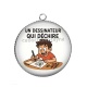 Pendentif Cabochon Argent - un dessinateur qui déchire