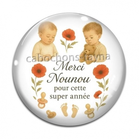 Cabochon Verre - merci nounou pour cette super année