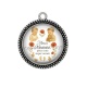 Pendentif Cabochon Argent - merci nounou pour cette super année