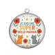 Pendentif Cabochon Argent - je suis une super belle maman