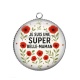 Pendentif Cabochon Argent - je suis une super belle maman