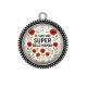 Pendentif Cabochon Argent - je suis une super belle maman