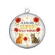 Pendentif Cabochon Argent -  je suis une super belle maman