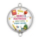 Connecteur Cabochon Argent - merci maîtresse pour cette super année