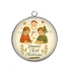 Pendentif Cabochon Argent - joyeux noël maîtresse