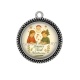 Pendentif Cabochon Argent - joyeux noël maîtresse