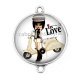 Connecteur Cabochon Argent - petite fille