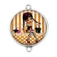 Connecteur Cabochon Argent - petite fille