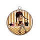 Pendentif Cabochon Argent - petite fille