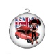 Pendentif Cabochon Argent -  fille