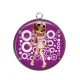 Pendentif Cabochon Argent - fille