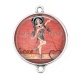 Connecteur Cabochon Argent - fille