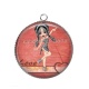 Pendentif Cabochon Argent - fille