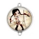 Connecteur Cabochon Argent - fille