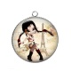 Pendentif Cabochon Argent - fille