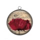 Pendentif Cabochon Argent - coquelicot