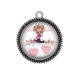 Pendentif Cabochon Argent - fille