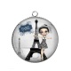 Pendentif Cabochon Argent - fille