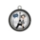 Pendentif Cabochon Argent - fille