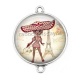 Connecteur Cabochon Argent - fille