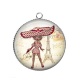 Pendentif Cabochon Argent - fille
