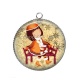 Pendentif Cabochon Argent - petite fille