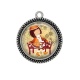 Pendentif Cabochon Argent - petite fille