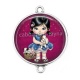 Connecteur Cabochon Argent - petite fille