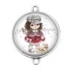 Connecteur Cabochon Argent - petite fille