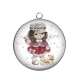 Pendentif Cabochon Argent - petite fille