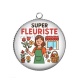 Pendentif Cabochon Argent - super fleuriste